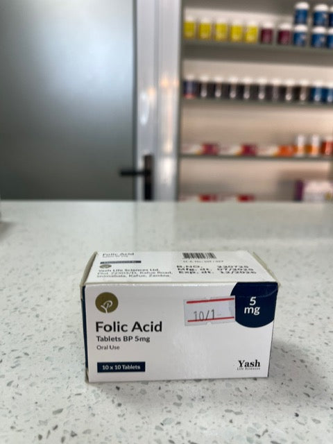Folic acid 5mg tablets 1x10 yash