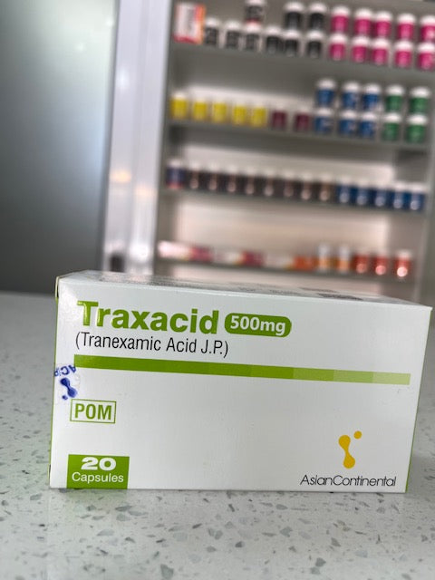 Traxacid ( Tranexamic Acid) 500mg capsules.