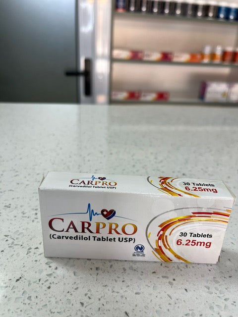 Carpro 6.25g ( Carvedilol tablet)