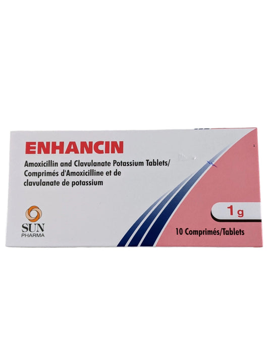Enhancin 1g (Amoxicillin And Clavulanate)