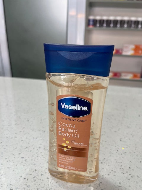Vaseline Cocoa Radiant body gel oil.