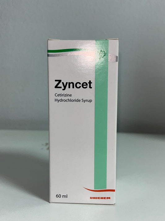 Zyncet (cetrizine) syrup. 60ml
