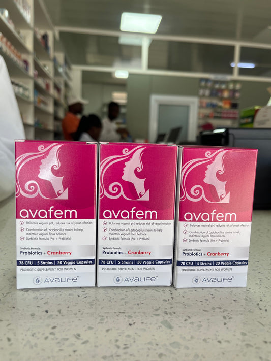Avafem probiotic + Cranberry 30's.
