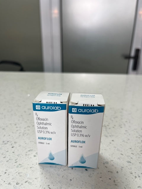 Auroflox ( ofloxacin 0.3% ) eye drop.