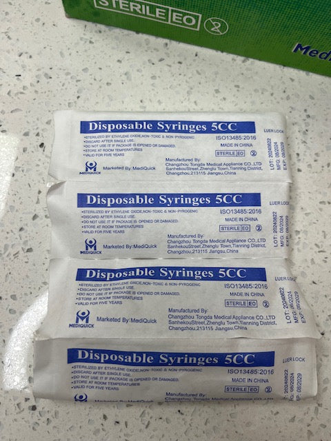Disposable Syringe 5 mls